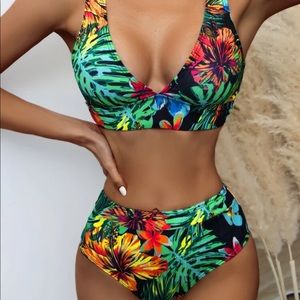 High waisted 2 piece.